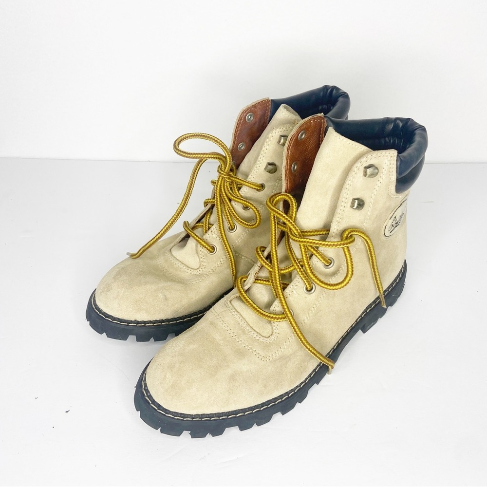 Vintage Esprit Lodge Boots 4018 Size 8.5 Suede Upper Lace Up Ankle Boots NOS